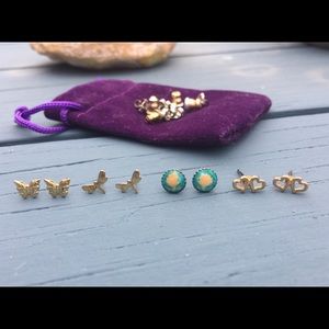 4 Pairs of Tiny Vintage Stud Earrings
